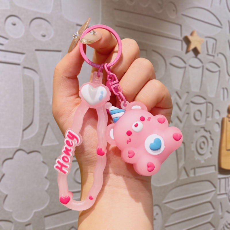 Wholesale Cute PVC little bear keychain