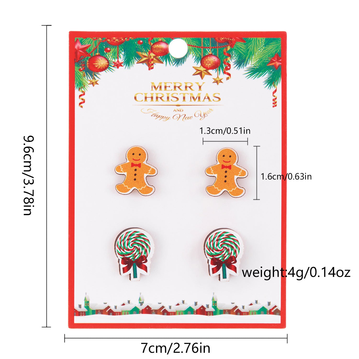 Wholesale Christmas Snowman Snowflake Wood Earrings Set ACC-ES-YingHao001
