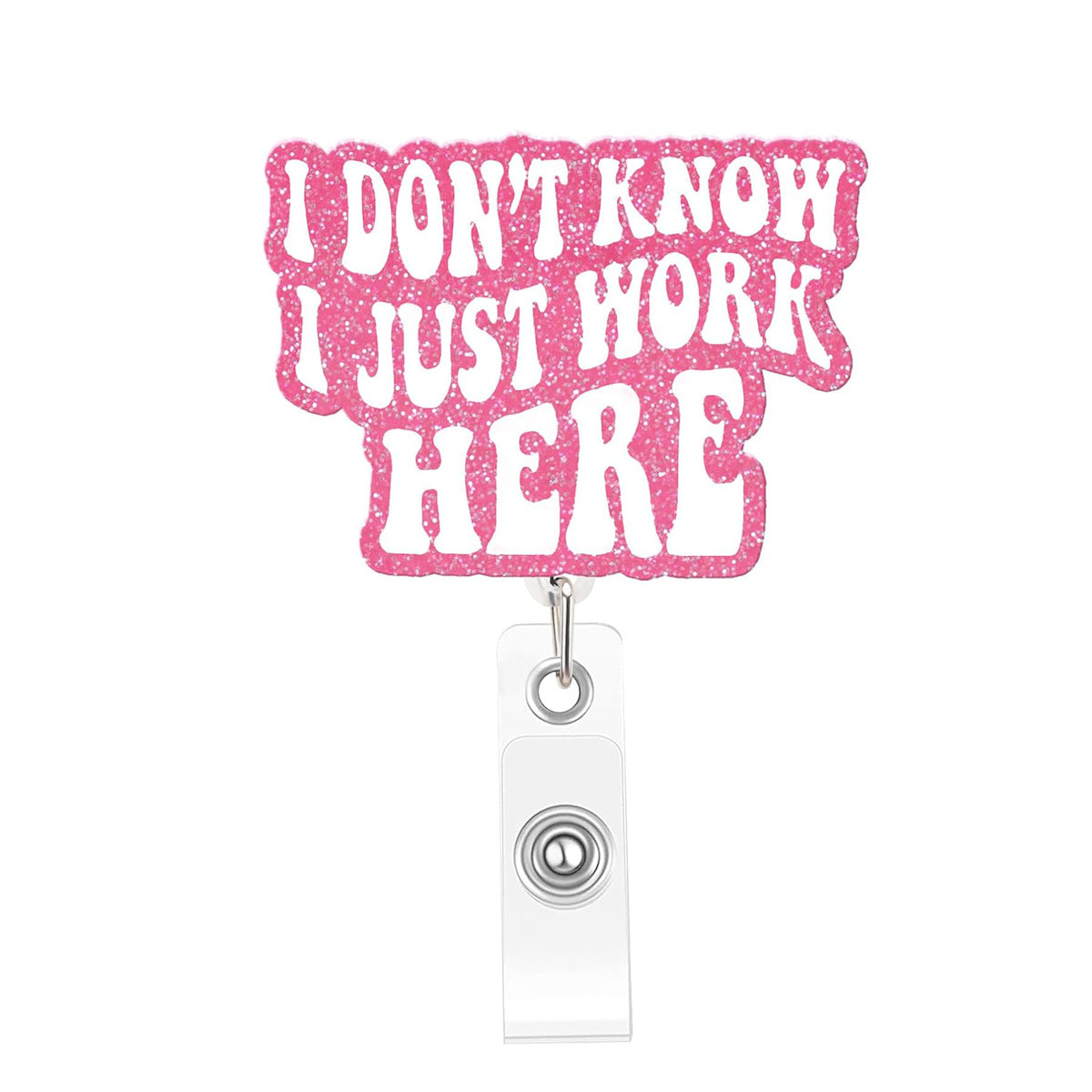 Wholesale  retractable acrylic English rotating clip Badge Reels