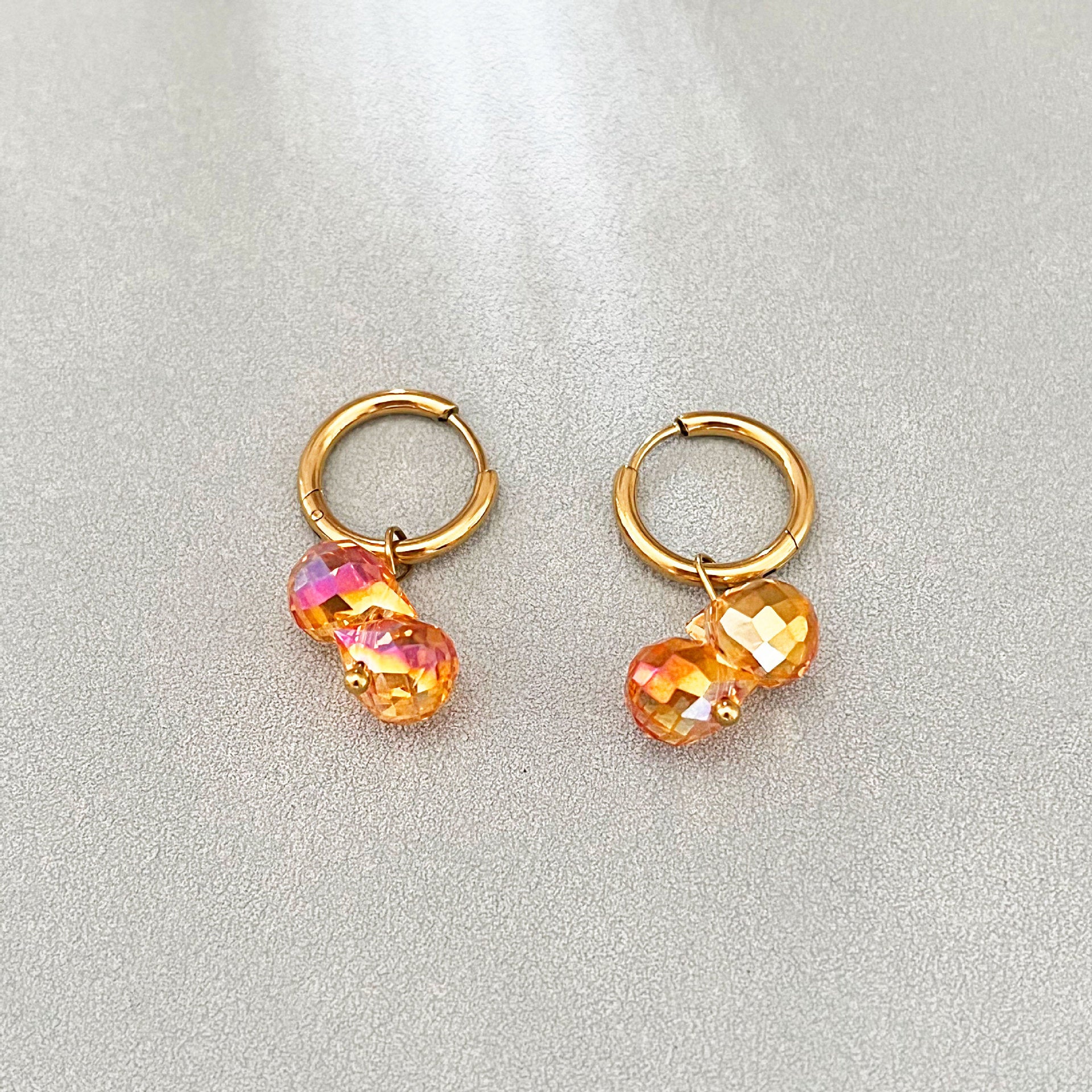 Wholesale  Colorful Crystal Glass Water Drop Bead Earrings