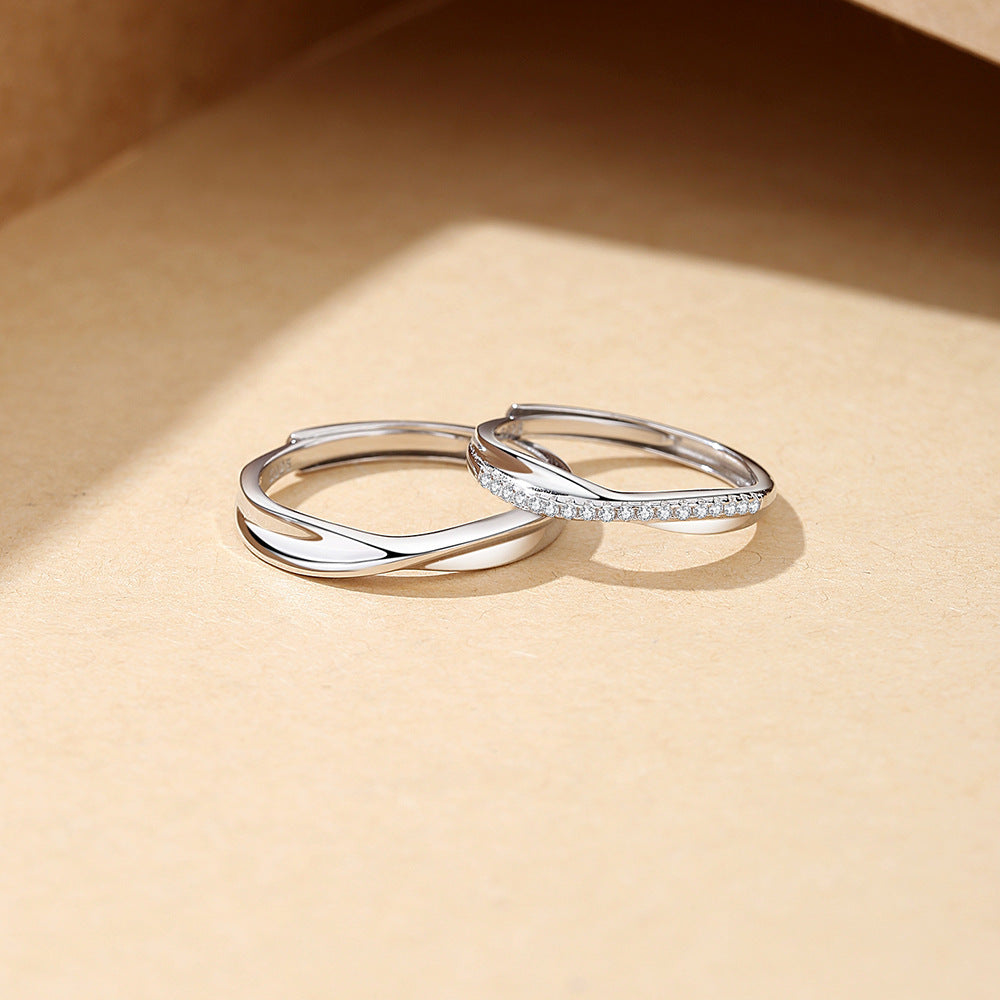Wholesale 925 silver full diamond flash zircon light luxury plain ring