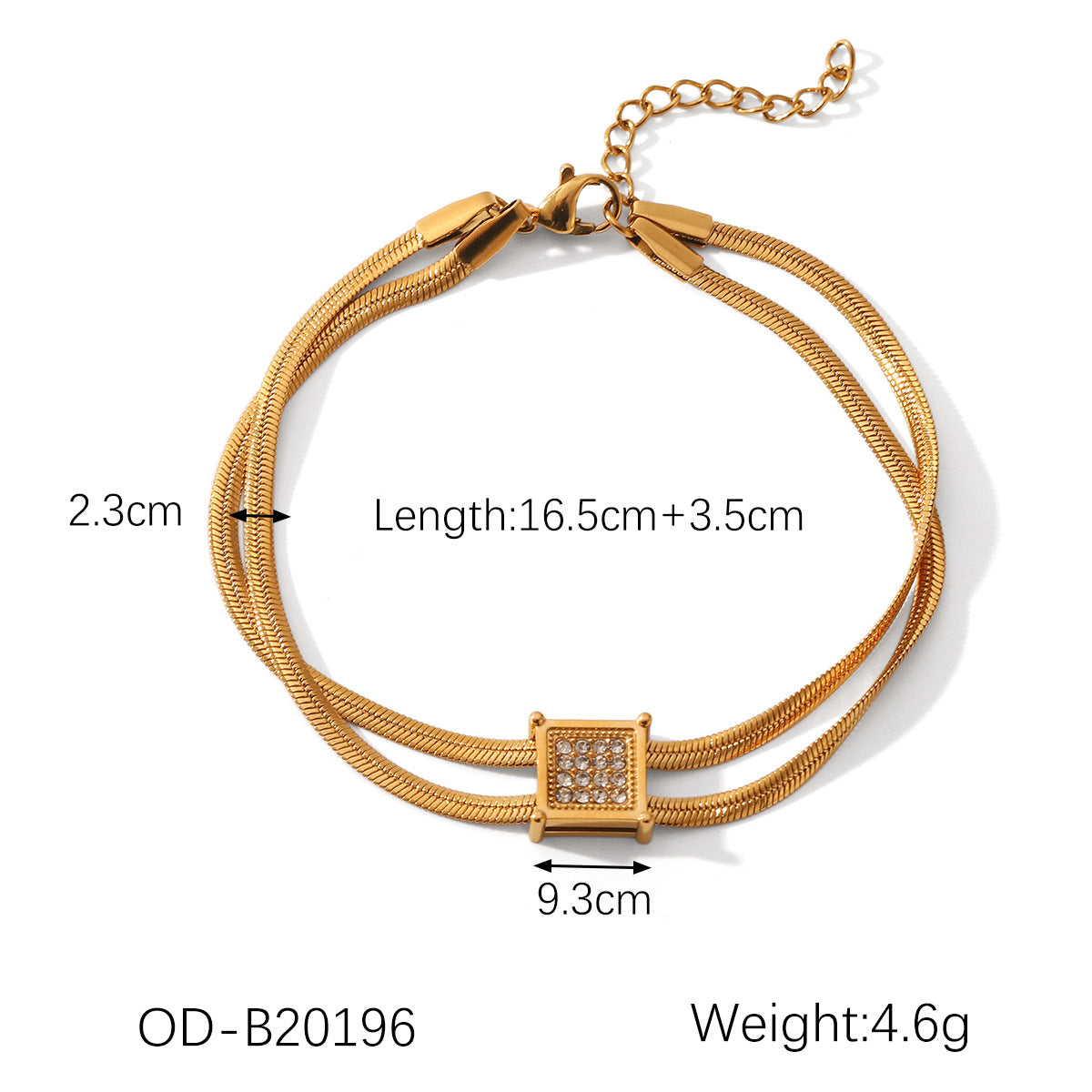 Wholesale Stainless Steel 18K Gold Double-layer Necklace Bracelet Light Luxury Necklaces