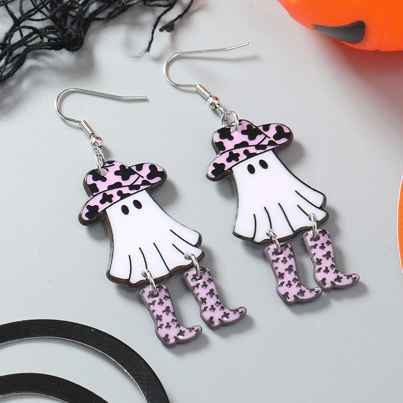 Wholesale  Halloween funny mushroom ghost acrylic earrings