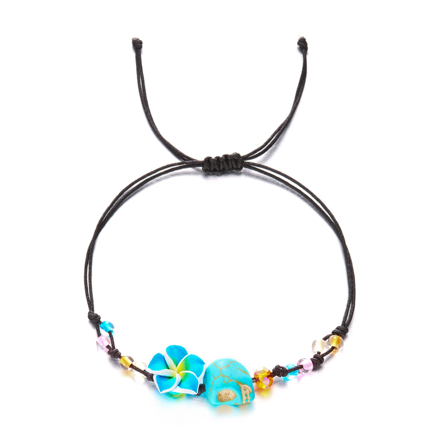 Wholesale  Pumpkin Skull Flower Braided Bracelet