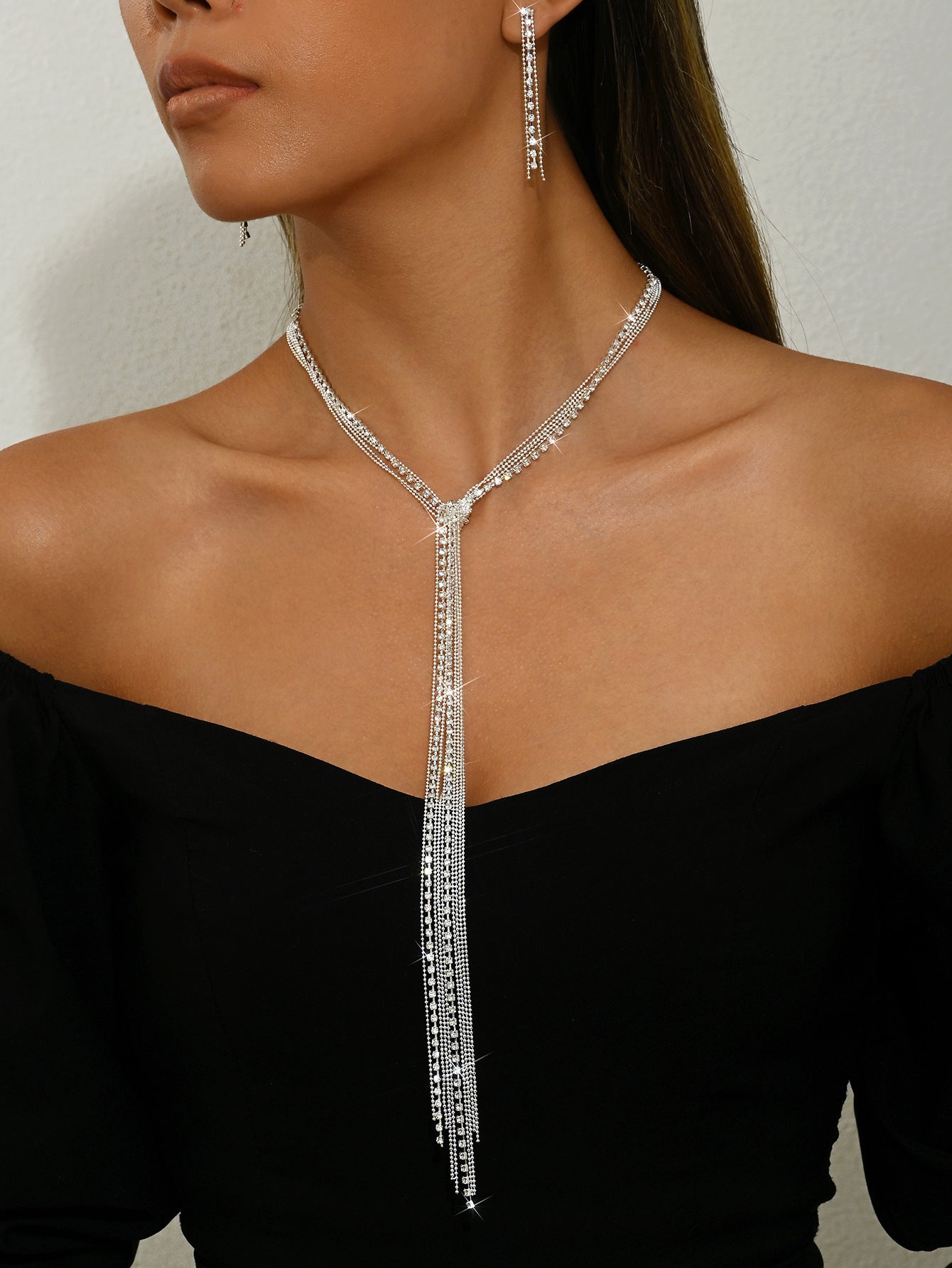 Wholesale  Exaggerated  Fashion Necklace Long Eardrop Water Drop Necklace