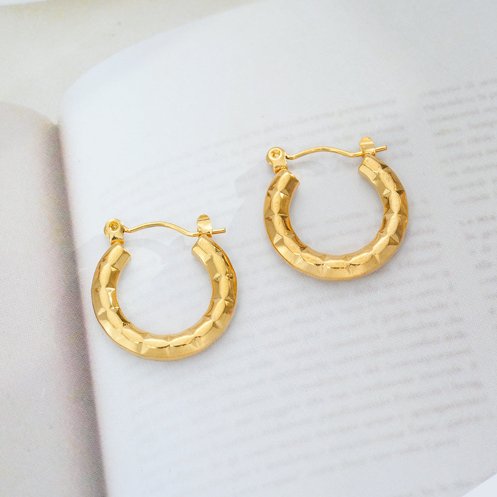 Wholesale Geometric 18K Gold Plated Titanium Steel Earrings - Chic Fashion Accessory for Women,  Gift or Boutique Resale