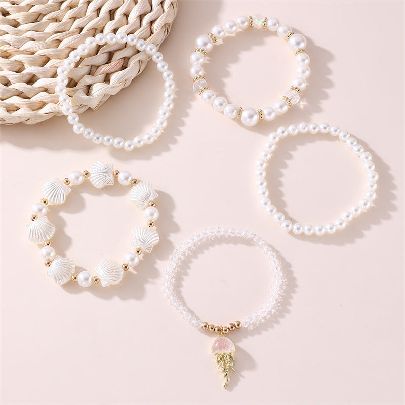 Wholesale Pearl Bracelet Metal Spacer Bracelet Jellyfish Pearl Bracelet