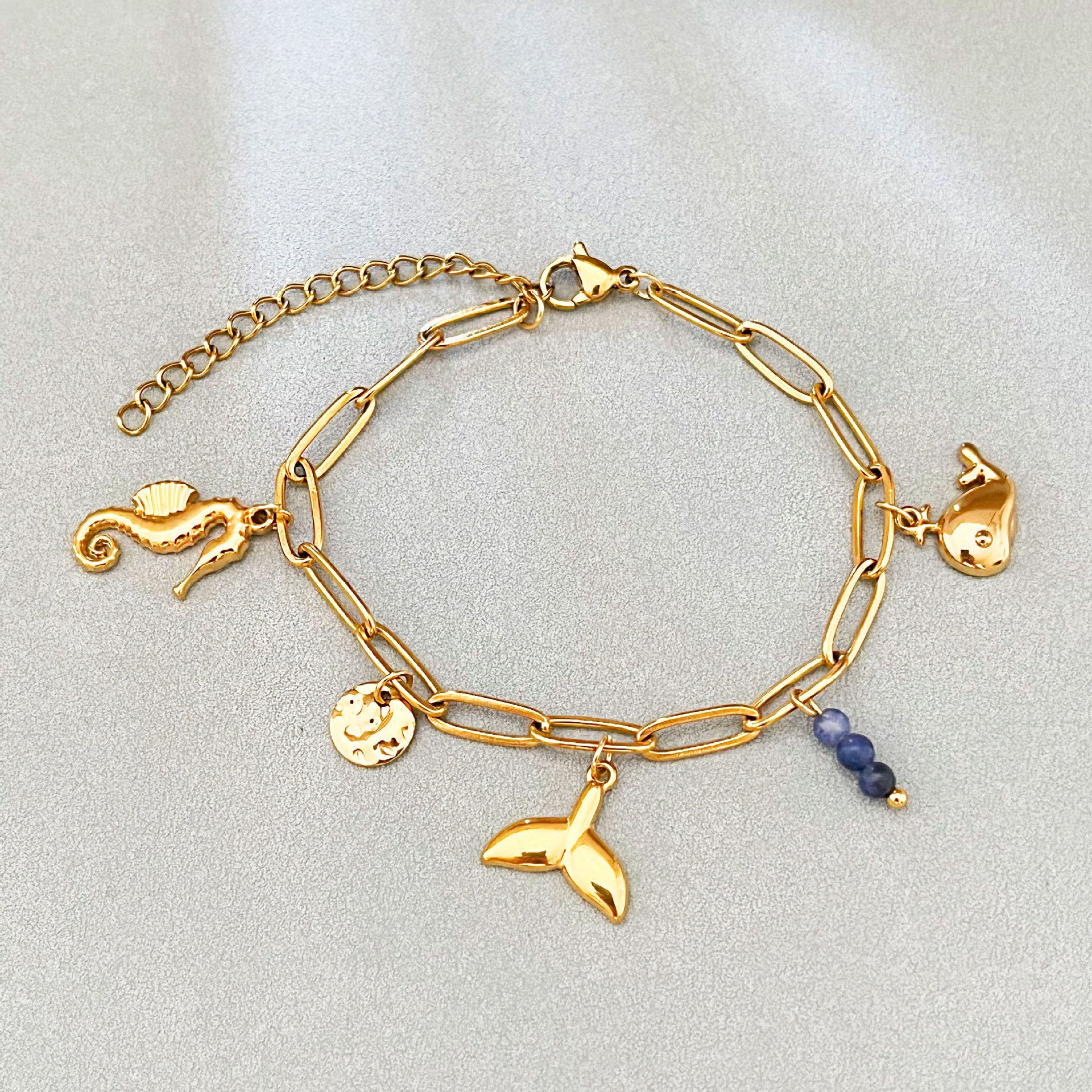 Wholesale elegant minimalist resort style  ocean series stainless steel bracelet