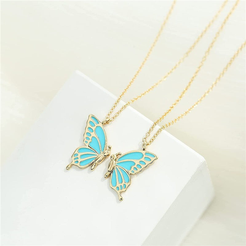 Wholesale Simple Colorful Butterfly Alloy Necklaces ACC-NE-Hanyu002
