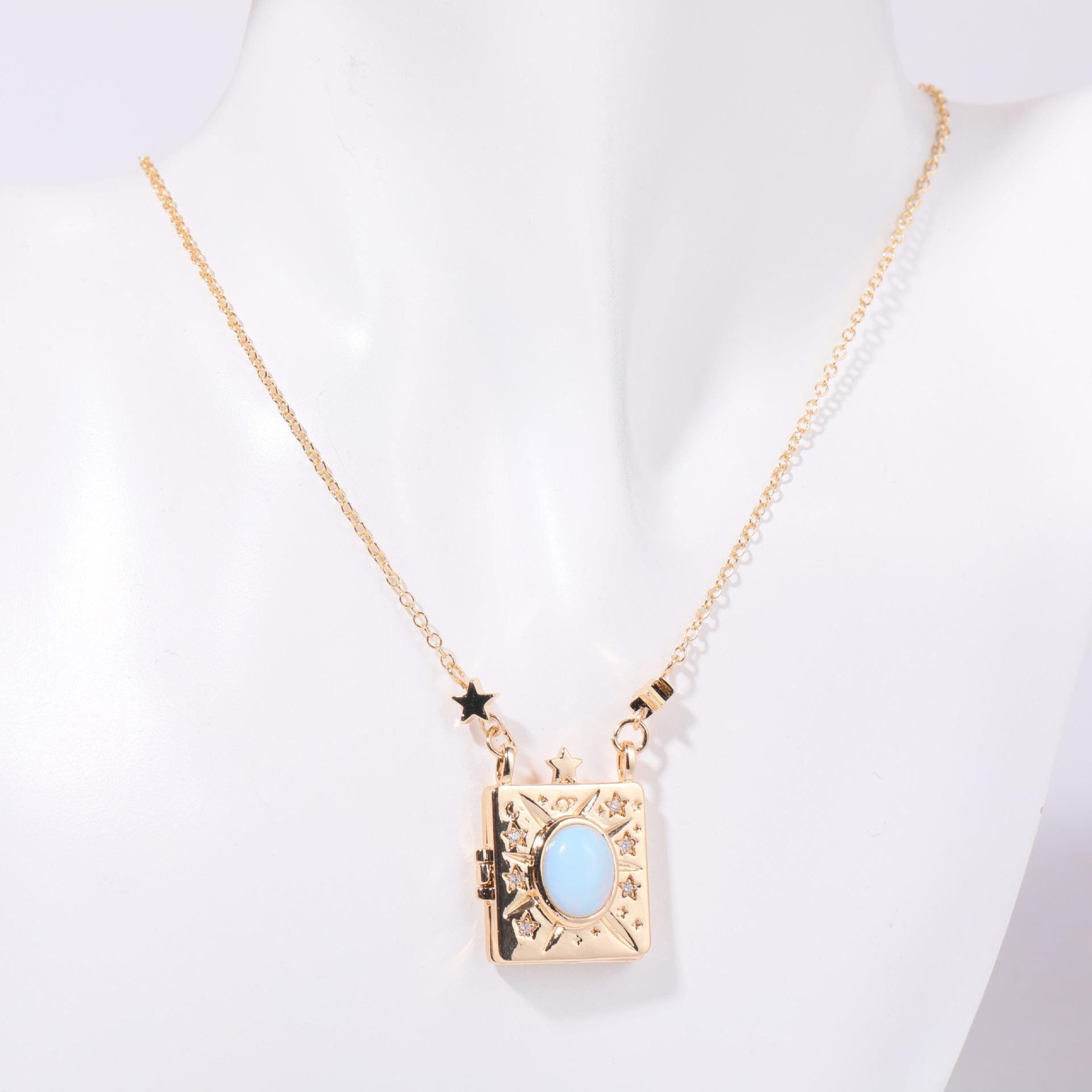Wholesale Love flower photo album pendant square opening necklace