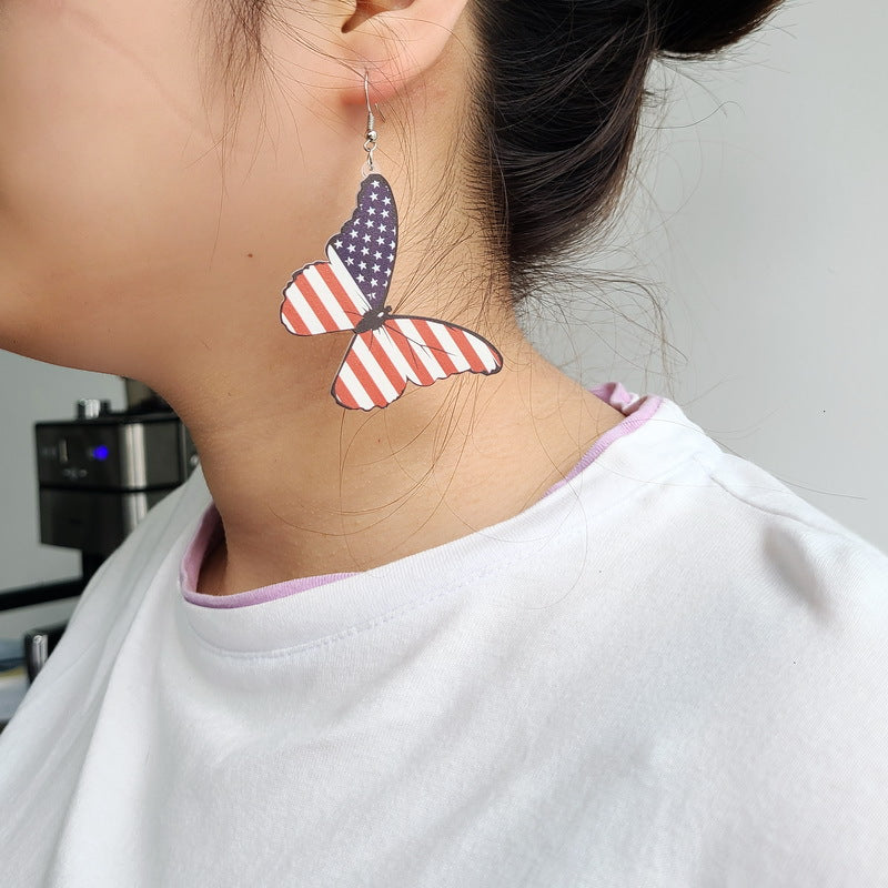 Wholesale American Independence Day Sunflower Donut Butterfly Acrylic Earrings ACC-ES-XP003