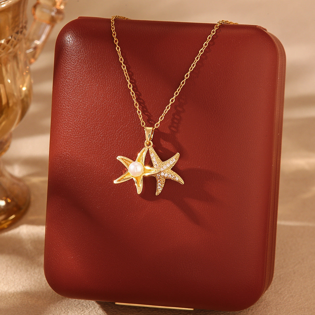 Wholesale  Summer Shell Mermaid Tears Titanium Steel Necklace