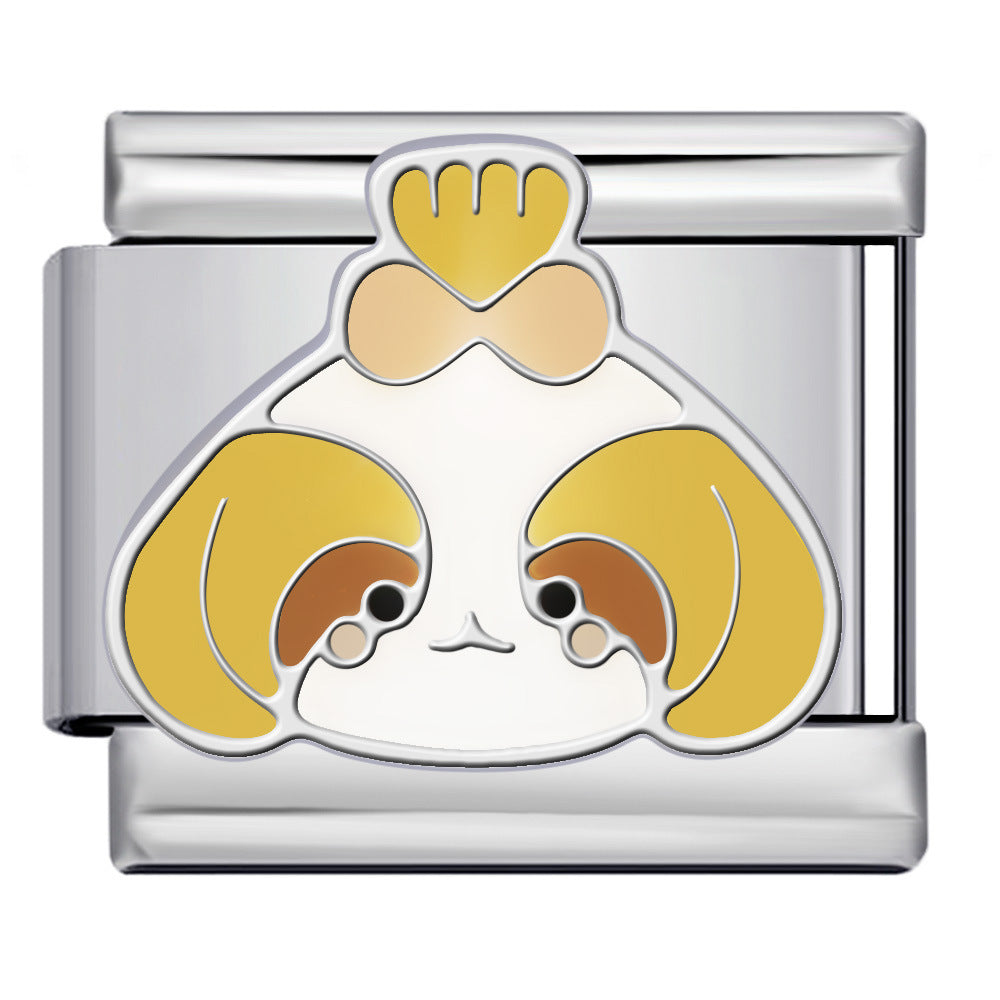 Wholesale Italian Charm Bracelet 9mm DIY Splicing Cute Cartoon Dog Stainless Steel Composable Bracelet