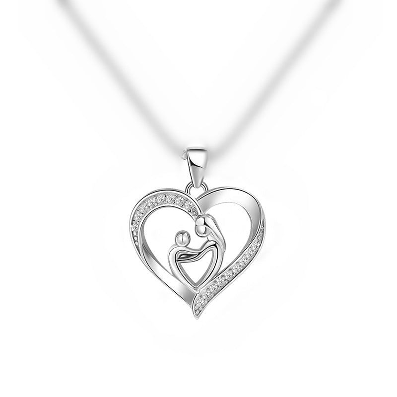 Wholesale mother-child pendant Mother's Day gift mother's love mother female heart-shaped necklace