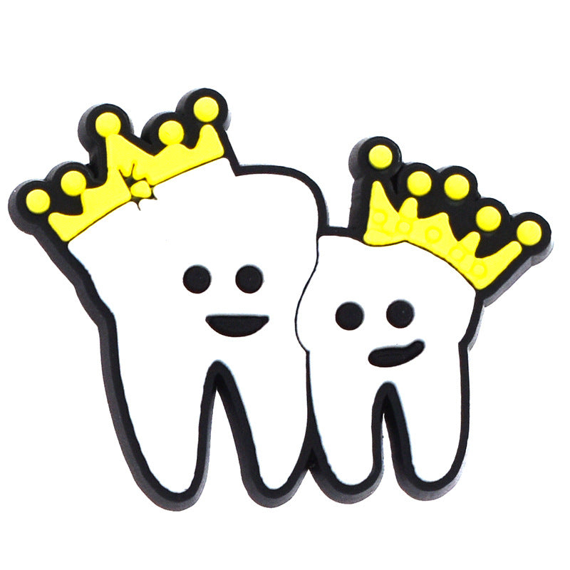 Wholesale Random 100pcs  cartoon toothbrush   PVC Soft Rubber Shoe Buckle Decoration