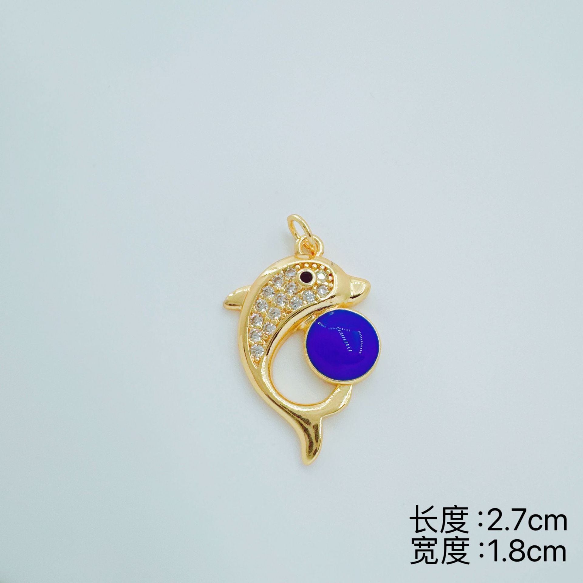 Wholesale Dolphin Pendant Necklace Gold Plated Cubic Zirconia Stylish Office Fashion Accessory
