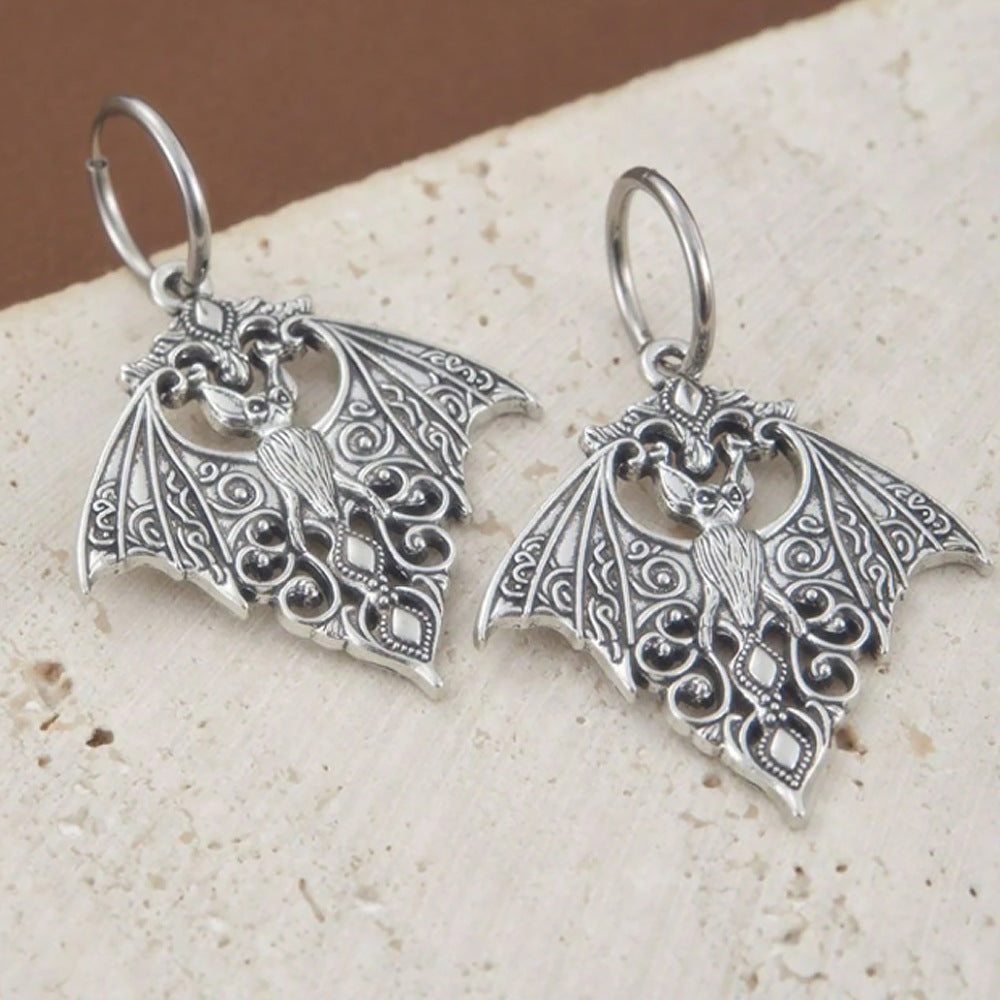 Wholesale Vintage Bat Ear Cuff Gothic Dark Style Silver Metal Fashion Accessory for