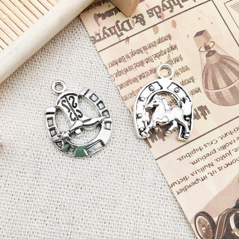 Wholesale Alloy Western Cowboy Series Gun Boots Bracelet Necklace Pendant Accessories