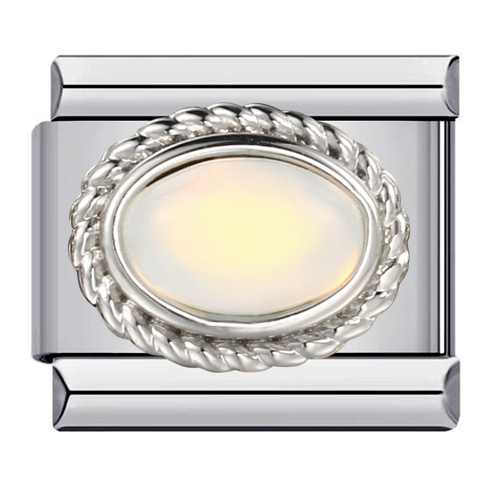 Wholesale italian 12 birthstone module bracelet stainless steel welding color zircon DIY Charms