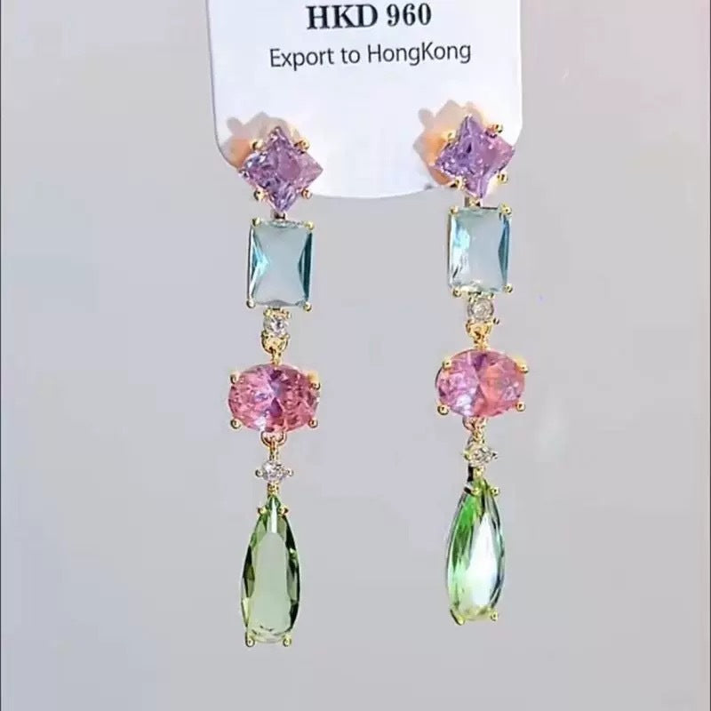 Wholesale  fairy color flower earrings temperament personality earrings