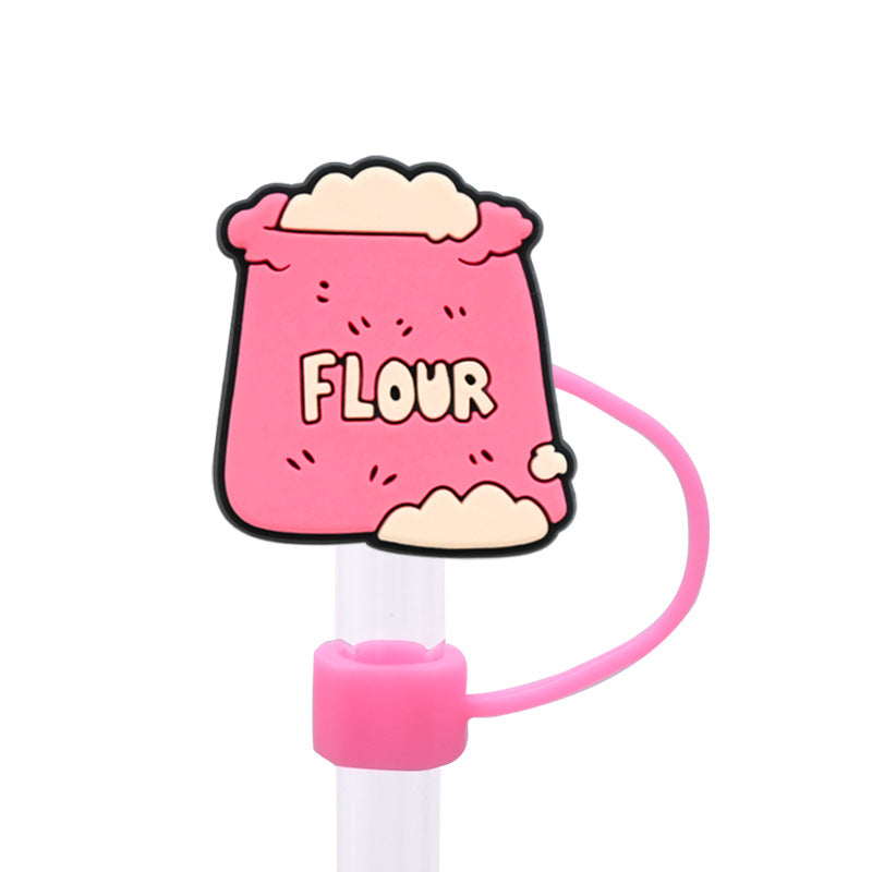 Wholesale Random 100pcs Pink Series 8/10mm PVC Soft Straw Tube Cap