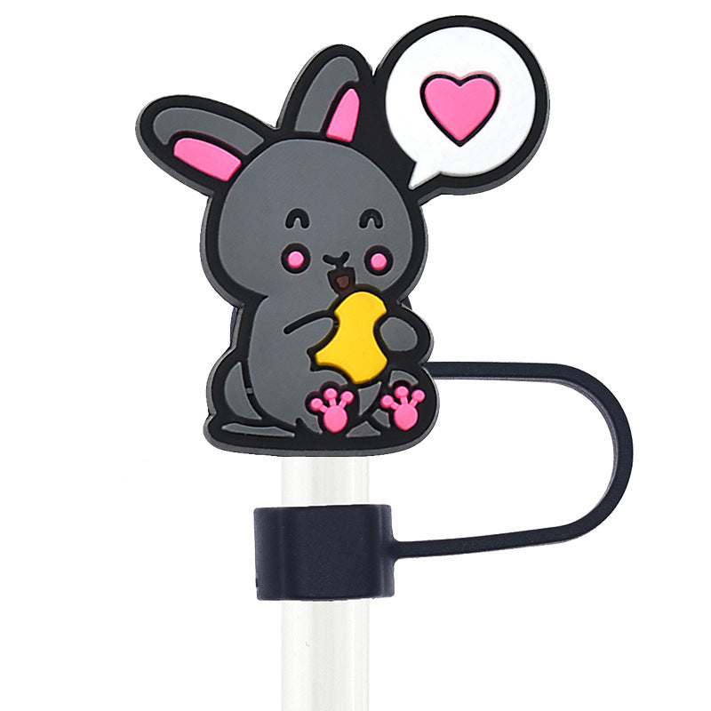 Wholesale Random 100pcs Easter 10mm PVC Soft Straw Tube Cap ACC-SCR-RYY088