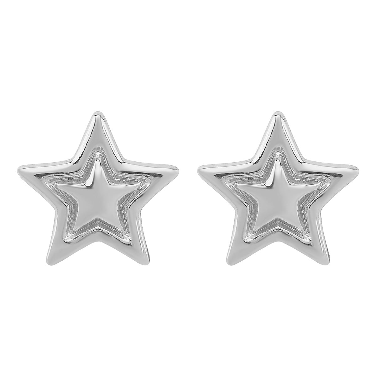 Wholesale double five-pointed star earrings necklace ring niche creative