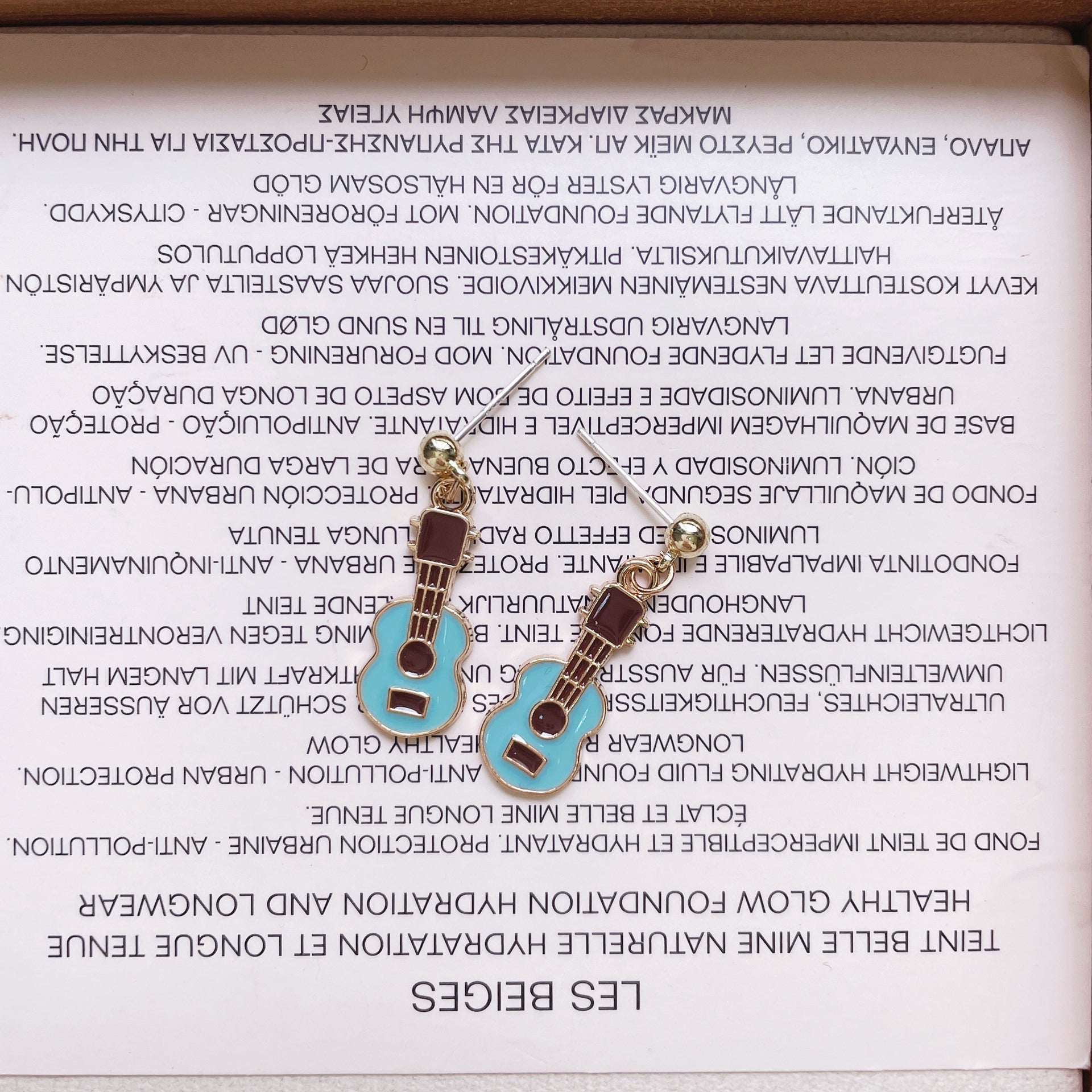 Wholesale Guitar Earrings Personality Rock Metal Earrings Clip Earrings ACC-ES-Yijia008