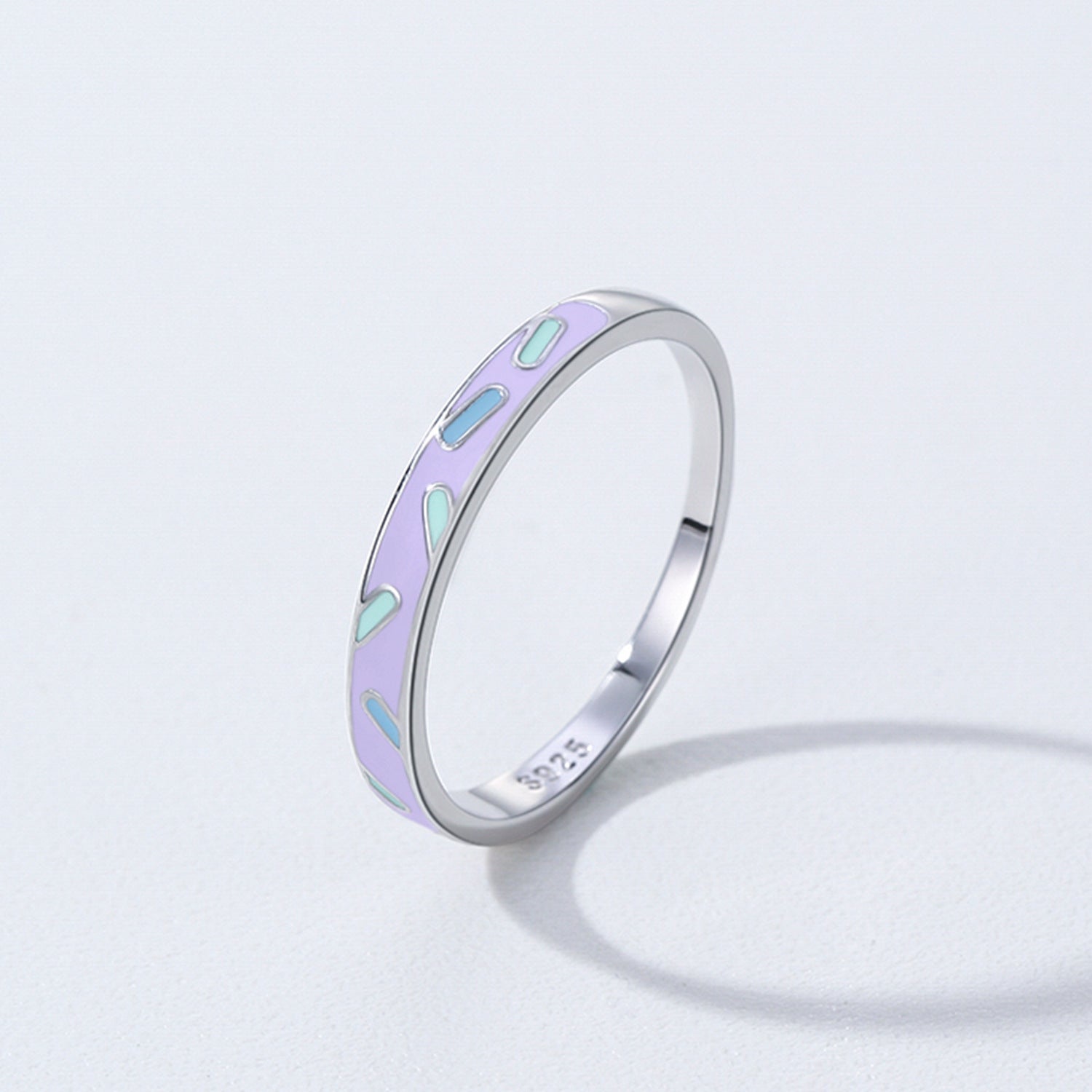 Wholesale S925 Sterling Silver  Purple Enamel Ring