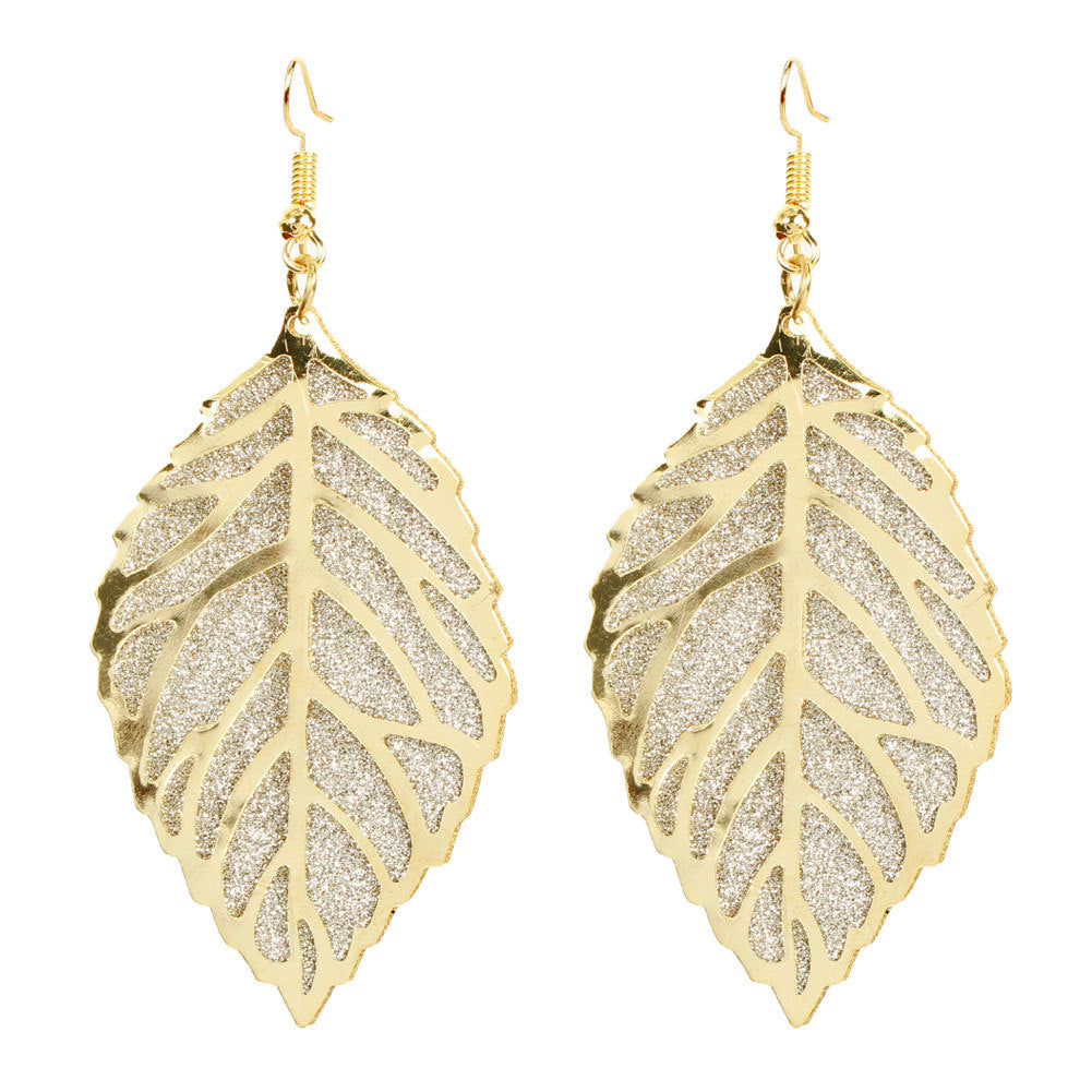 Wholesale retro alloy leaf frosted earring