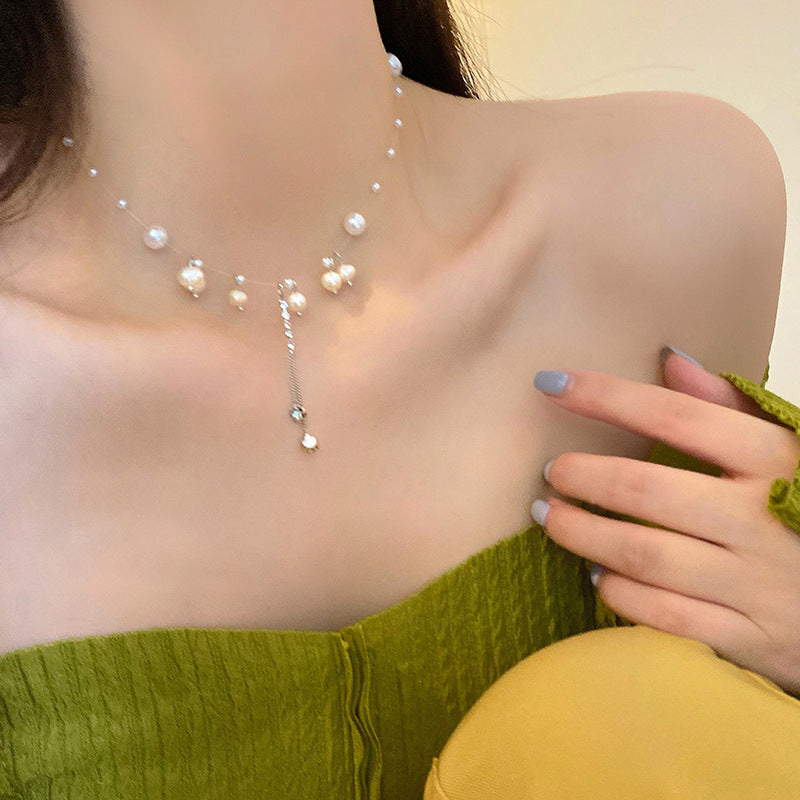Wholesale Luxury Pearl Tassel Choker Necklace