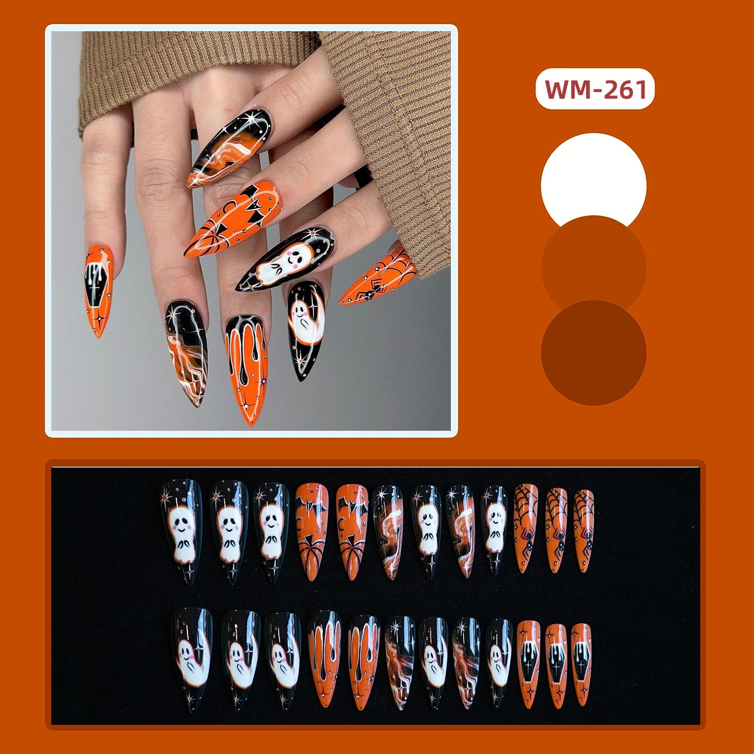 Wholesale 24 Pieces/ box  Bat  Nails Kits Nail Stickers