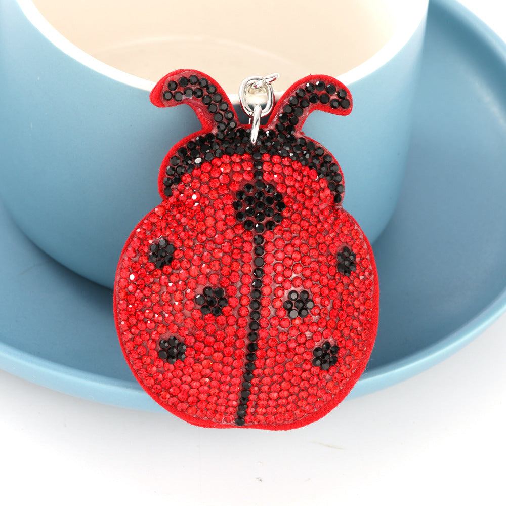 Wholesale  Seven-star ladybug rhinestone  keychain