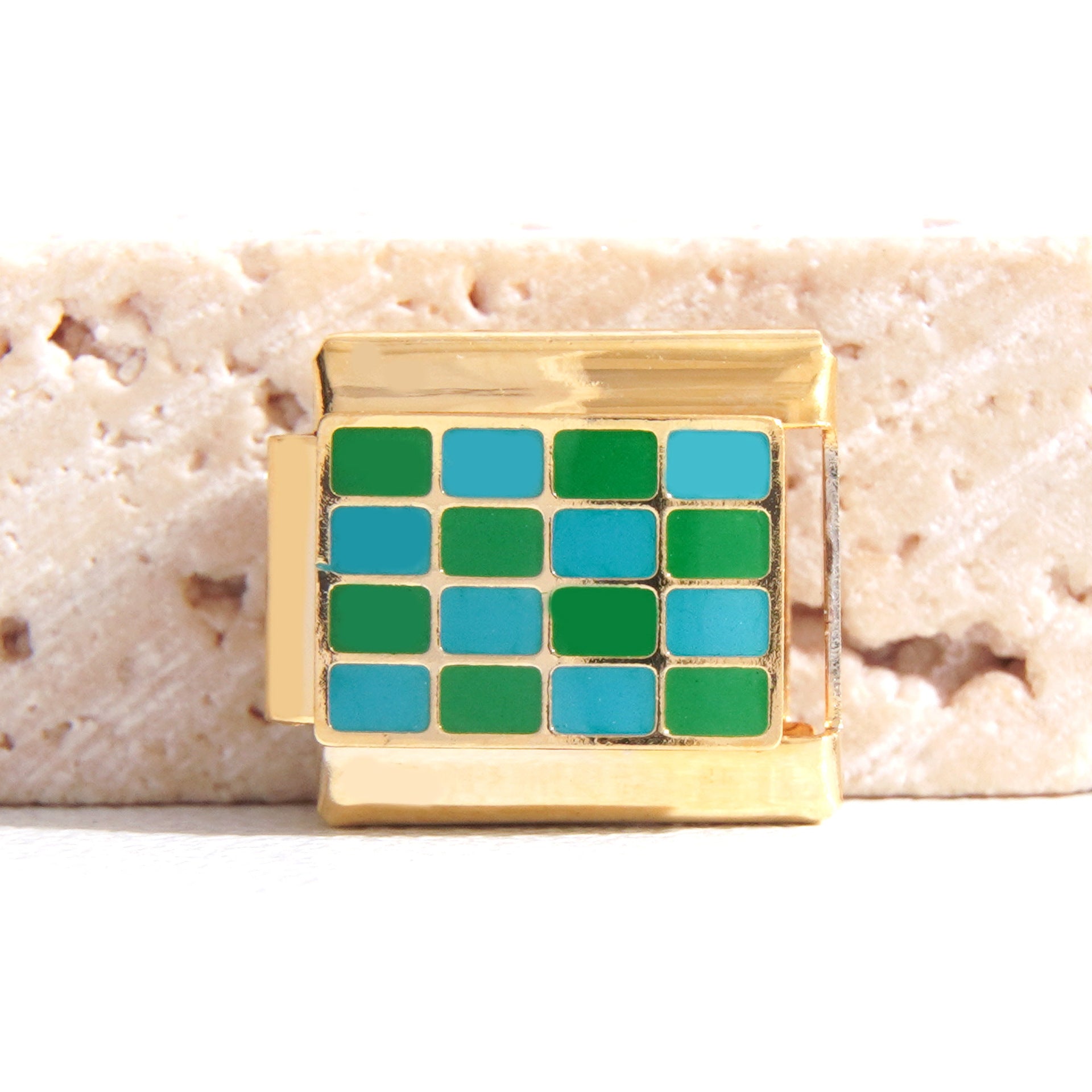 Wholesale  Italian Charm Bracelet 9mm DIY  Checkerboard Series Creative Stainless Steel Composable Bracelet