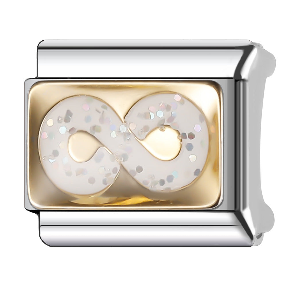 Wholesale Italian Charm Bracelet 9mm DIY Splicing Diamond Gypsophila Series Stainless Steel Composable Braceletc Pattern Bracelet Jewelry