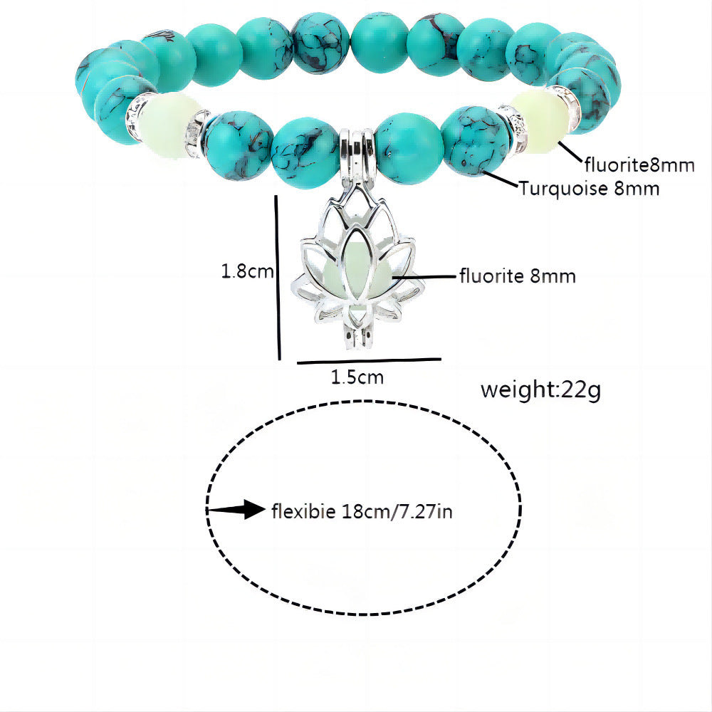 Wholesale  White Turquoise Luminous Lotus Bracelet