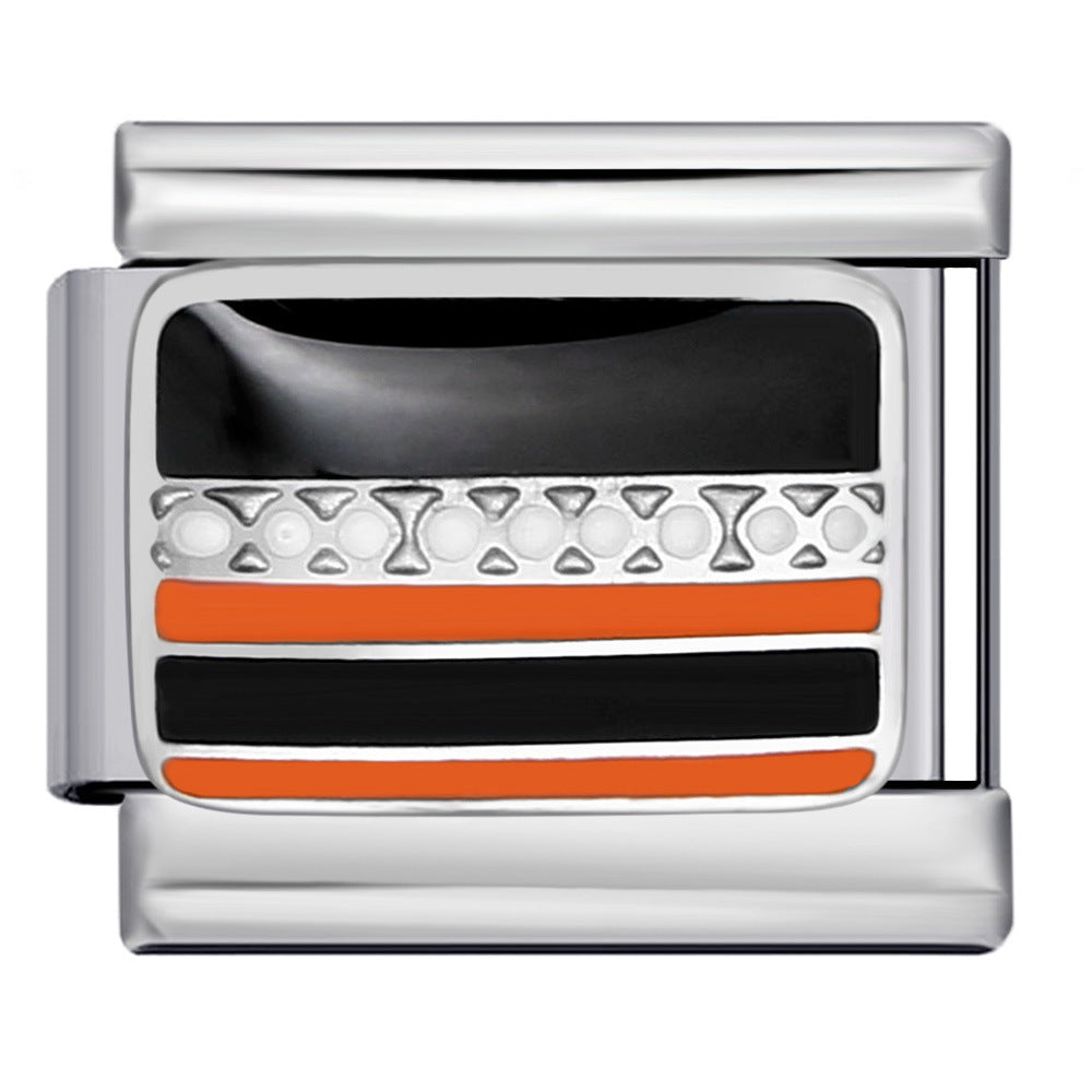 Wholesale 2pcs/pack  Italian Charm Bracelet 9mm DIY Splicing Creative Pattern Stainless Steel Composable Bracelet