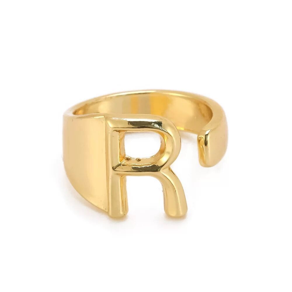 Wholesale English Letter Ring Open Adjustable Ring ACC-RS-TuCai001