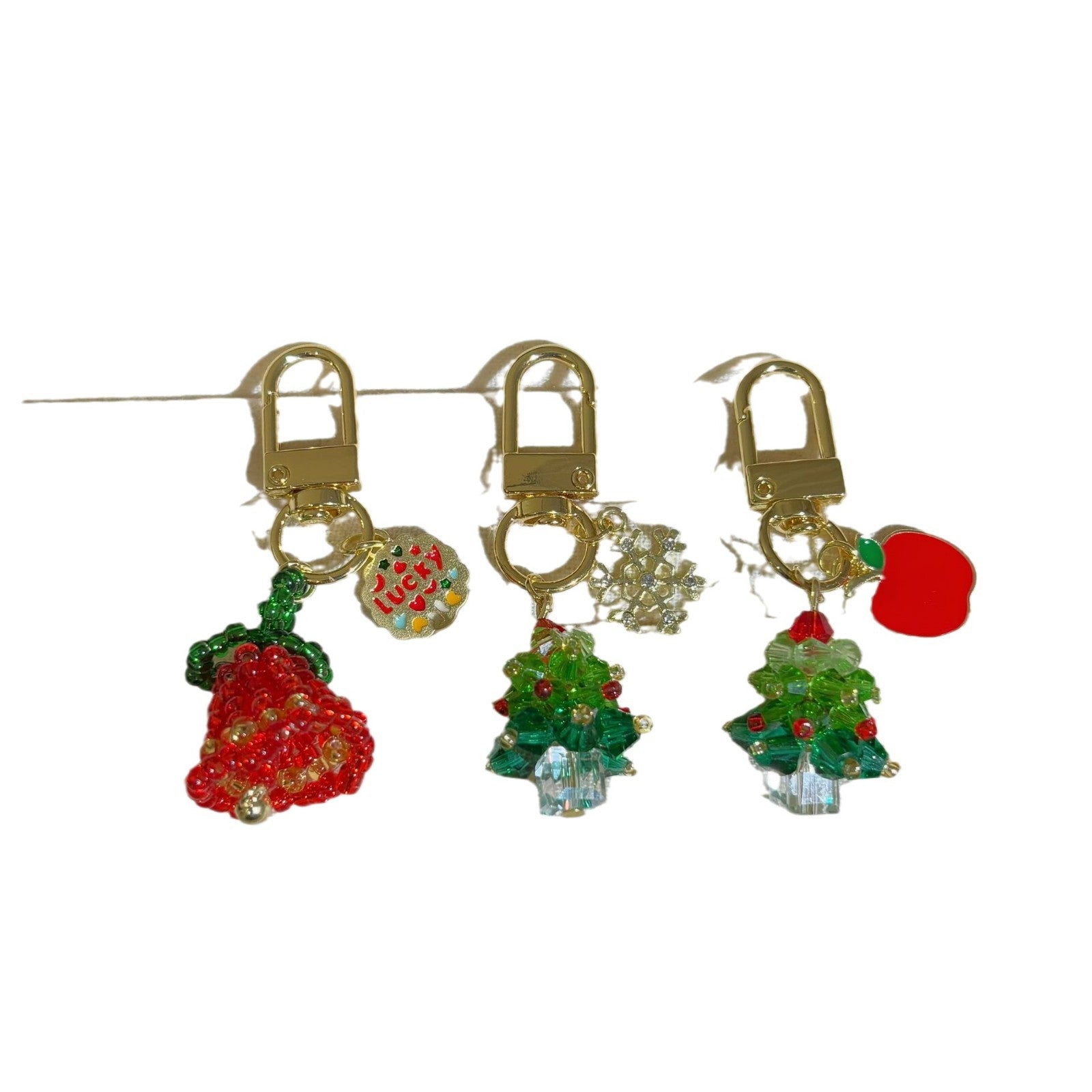 Wholesale Christmas  cartoon cute Christmas tree bell pendant keychain accessories