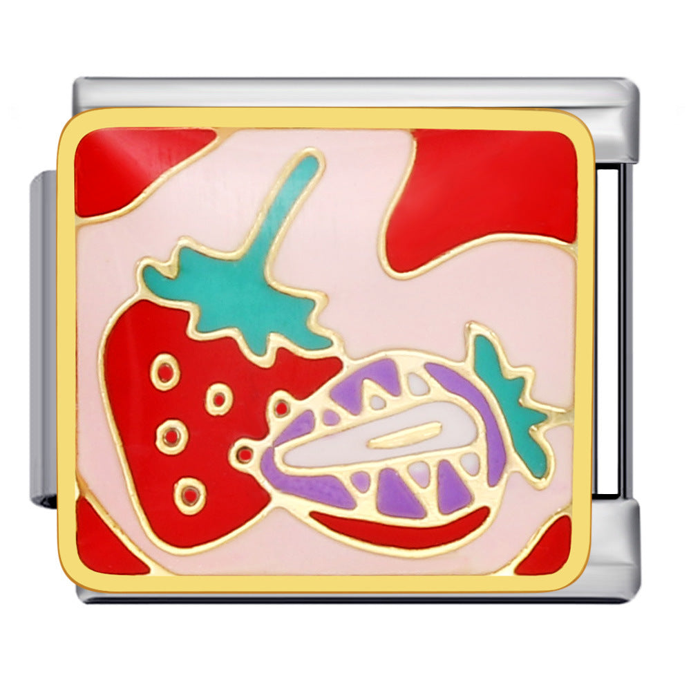 Wholesale Italian Charm Bracelet 9mm DIY Splicing Removable Fruit Series Stainless Steel Composable Bracelet