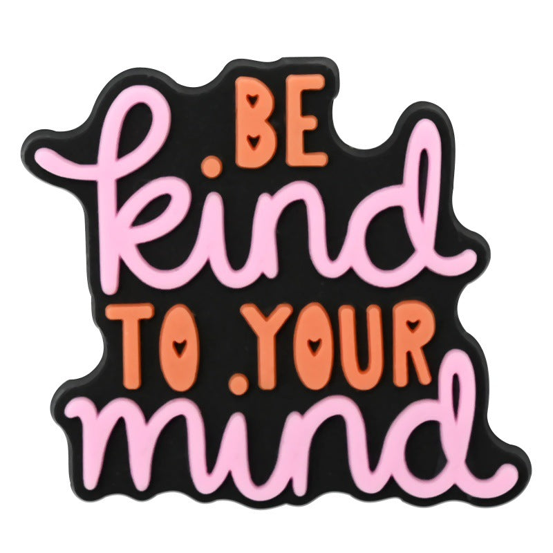 Wholesale Random 100pcs Creative and personalized phrase series   PVC Soft Rubber Shoe Buckle Decoration