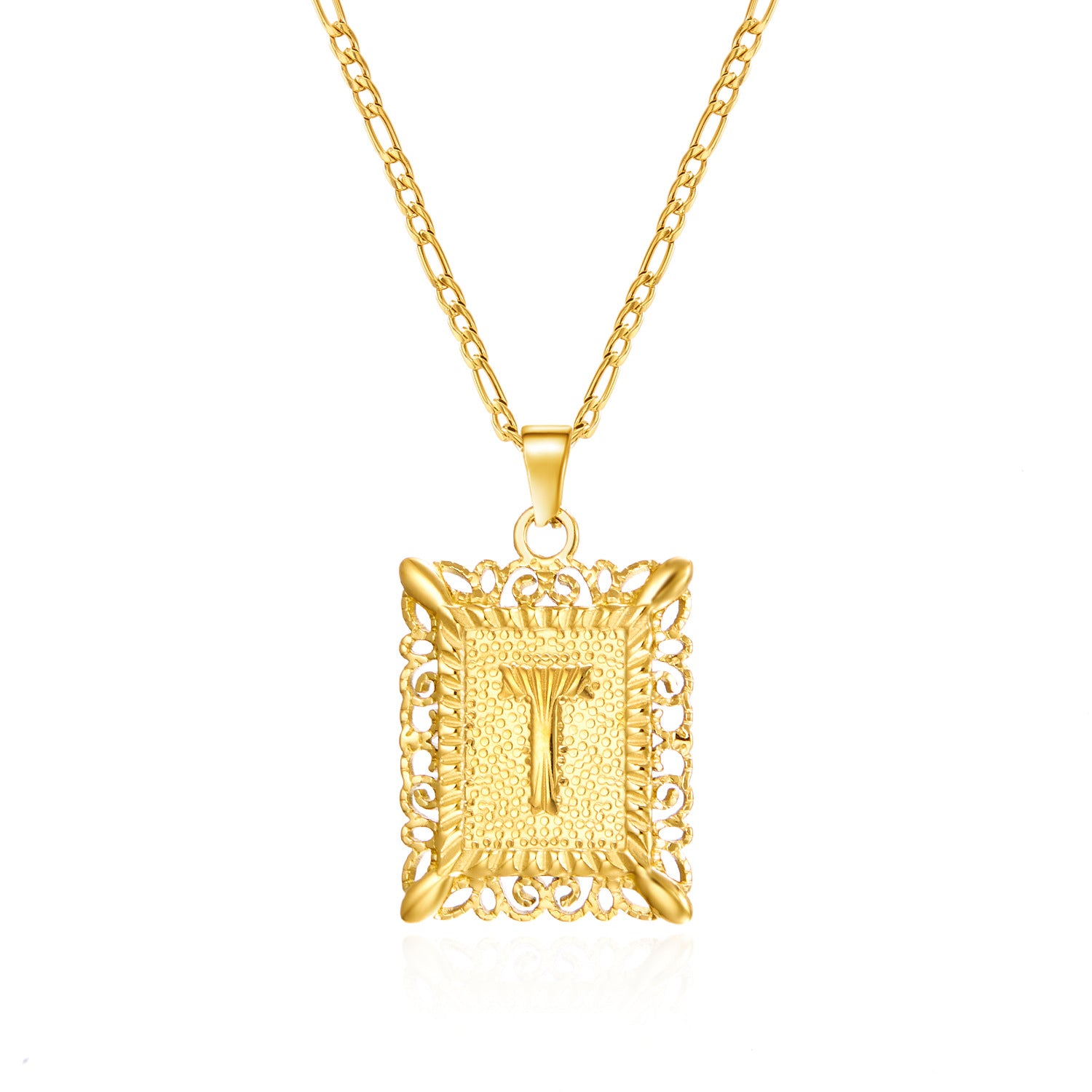 Wholesale letter necklace creative square stainless steel necklace