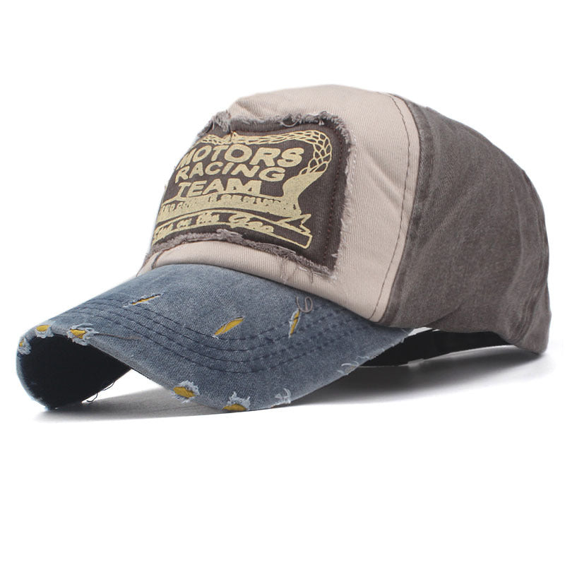 Wholesale Chic Distressed Motorcycle Baseball Cap Washed Trucker Hat For Outdoor Casual Wear