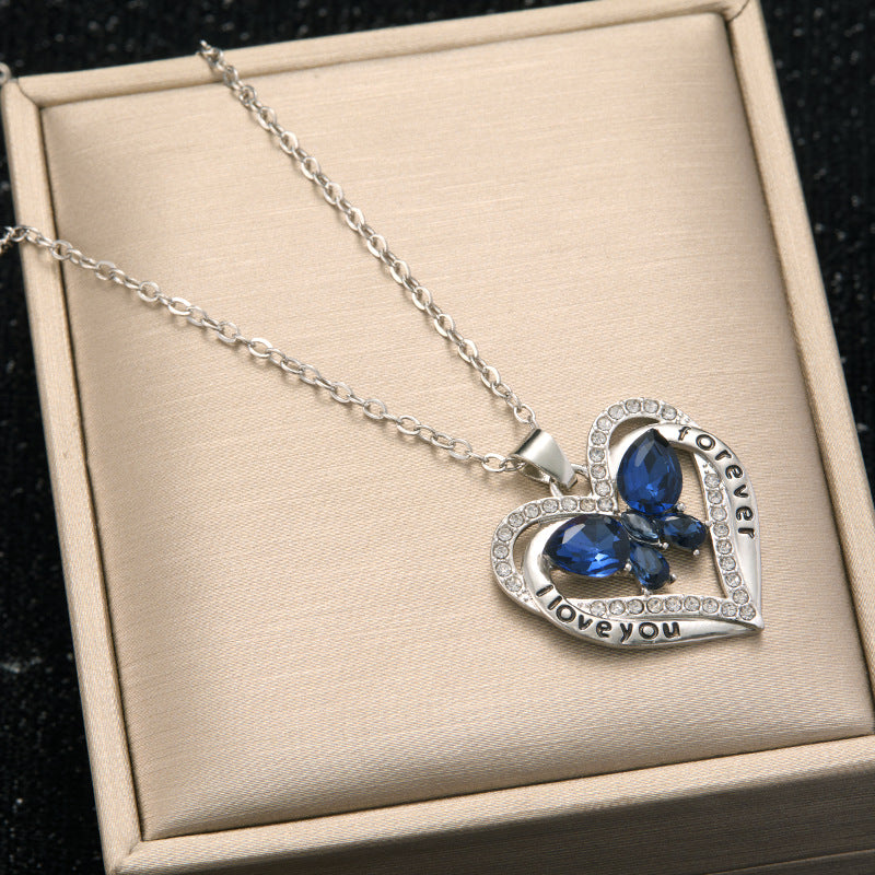 Wholesale Light Luxury Niche Pendant Necklace Butterfly Love Necklace