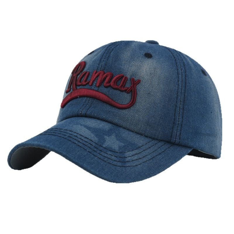 Wholesale  Denim Washed Baseball Cap Three-dimensional Embroidered Letter Embroidered Hat