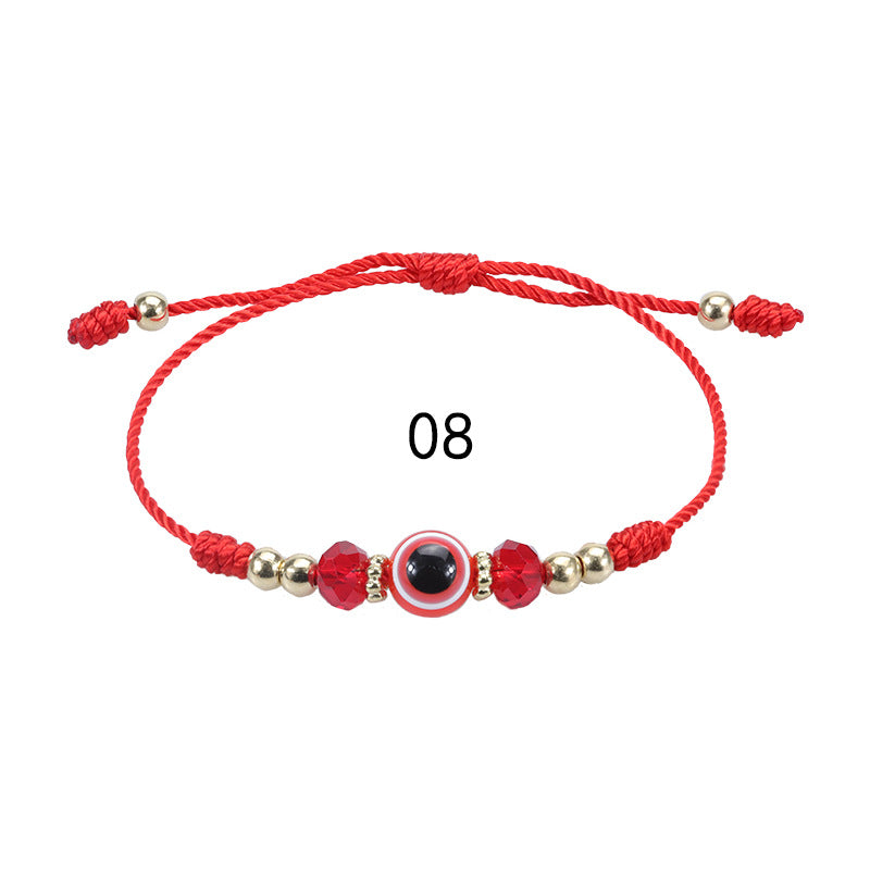 Wholesale Evil Eye Bracelet Crystal Beaded Bracelet Adjustable Braided Bracelet