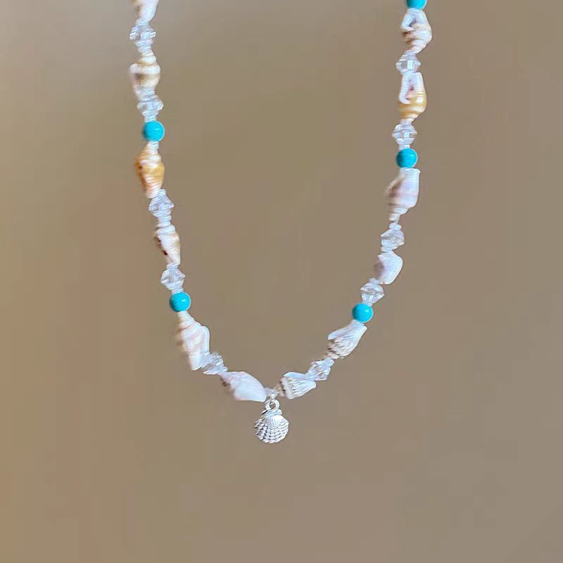 Wholesale Summer Dopamine Beaded Shell Necklace
