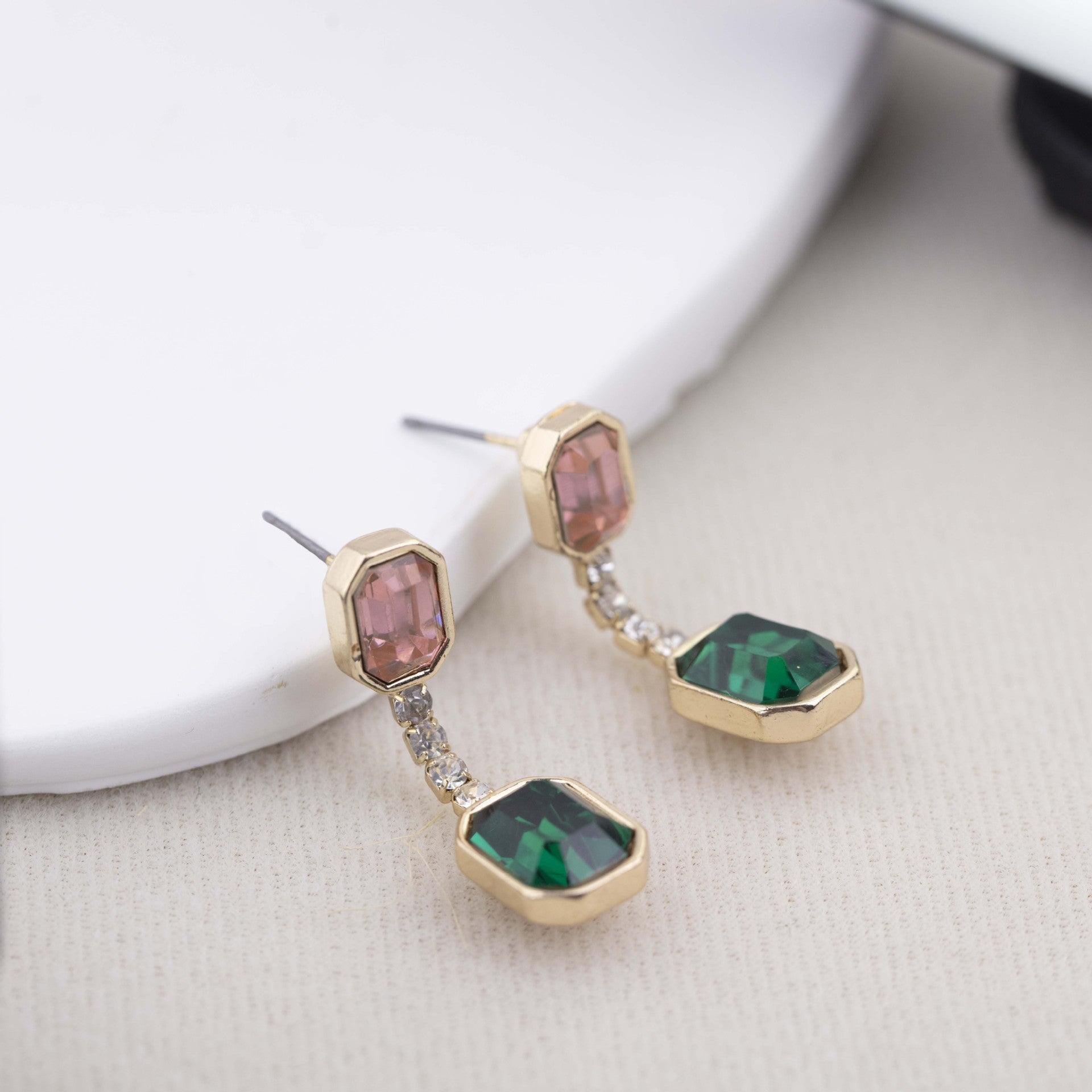 Wholesale Copper plated gold geometric tassel earrings