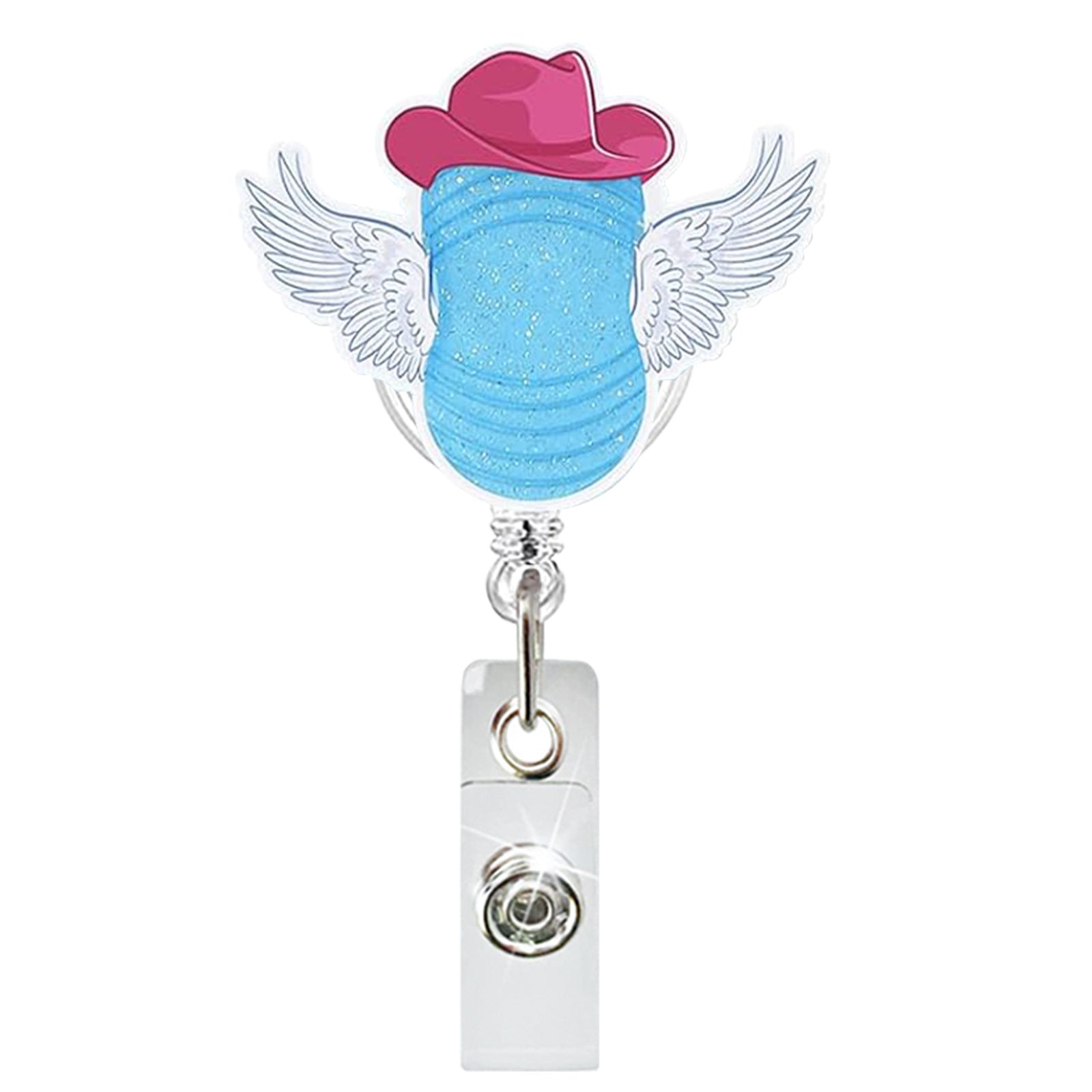 Wholesale Acrylic Baby Uterus Donut Retractable Rotating Badge Keychain ACC-KC-QiDing009