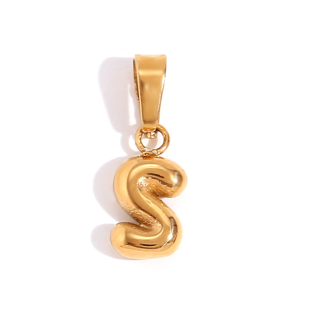 Wholesale English Pendant Stainless Steel Plated with 18K Gold Necklace Accessory ACC-NE-DingRan004